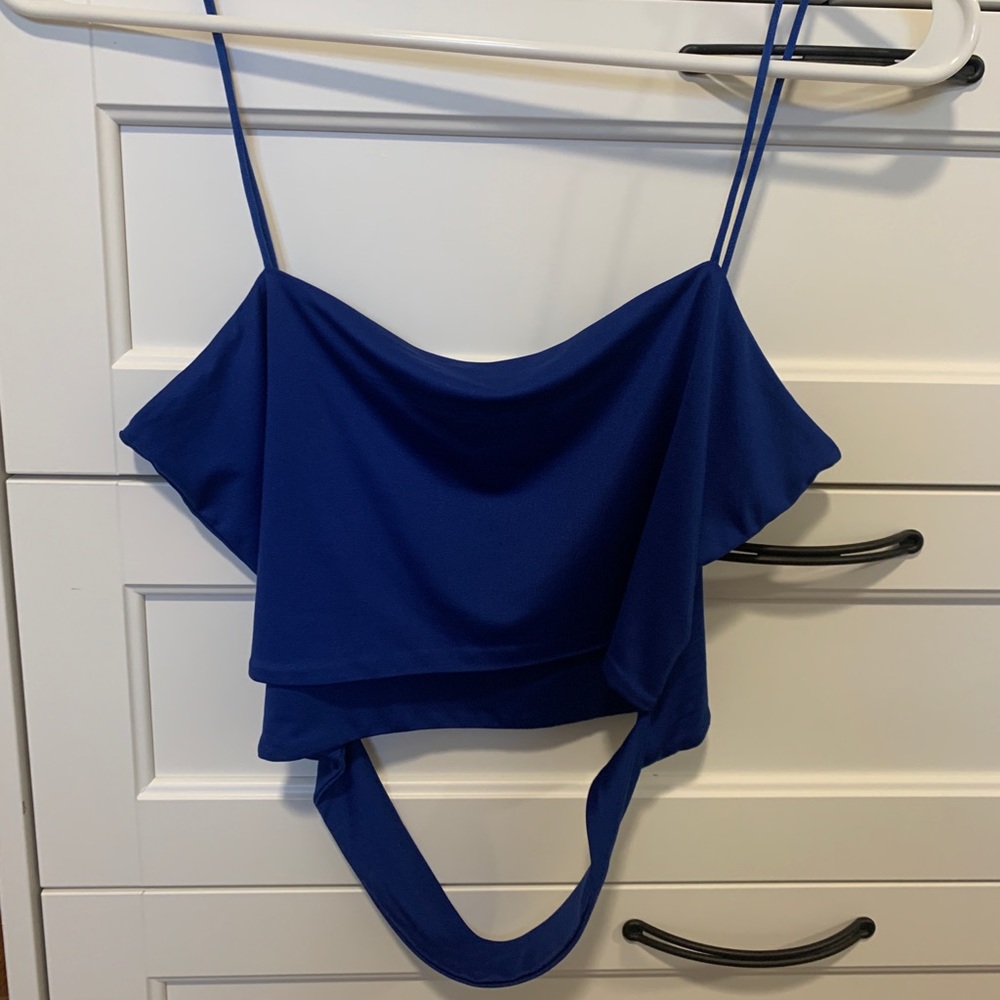 Royal Blue Crop Top w/ Cutout
